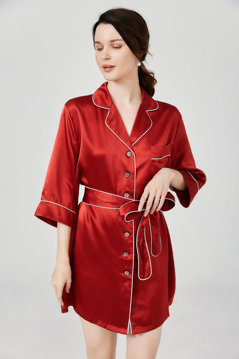 Luxury Silk Pajamas Rouge Red 