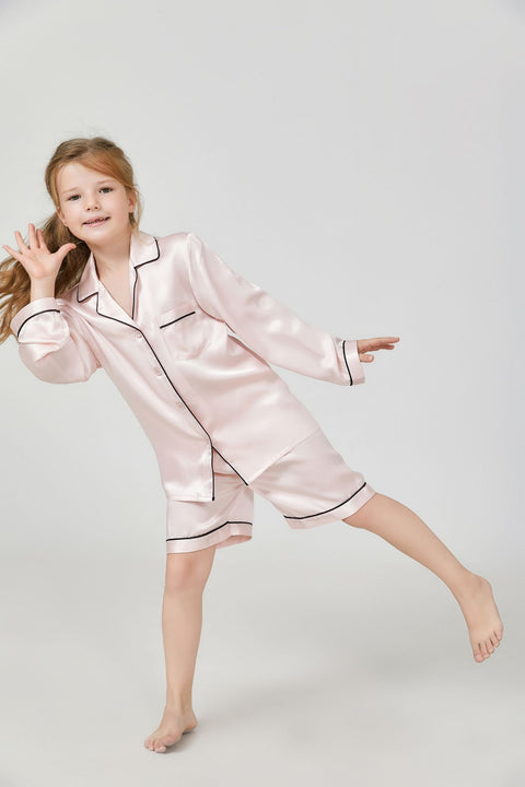 Luxury Mulberry Silk Pajamas Set For Girl