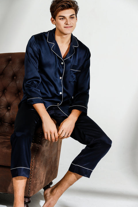 ASilklife  Luxury  long  Sleeves Pajamas Set For Men