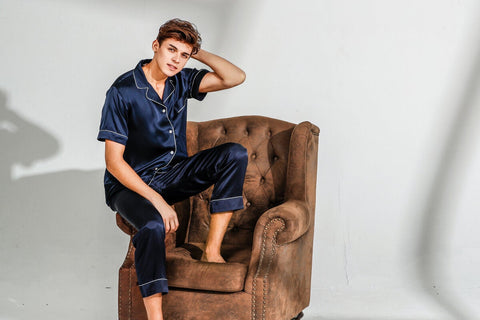 ASilklife  Luxury  long  Sleeves Pajamas Set For Men