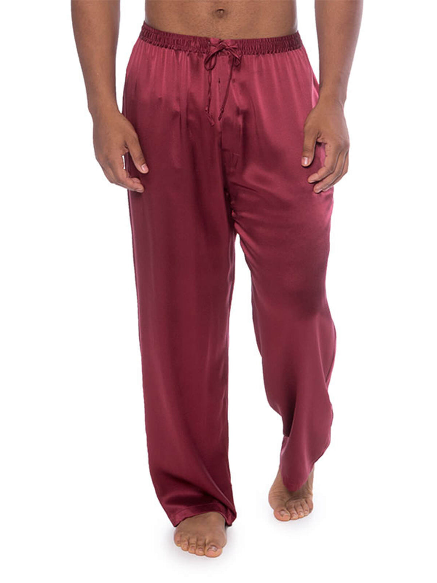 Long silk pants for men, real silk trousers with elastic drawstring–  Asilklife