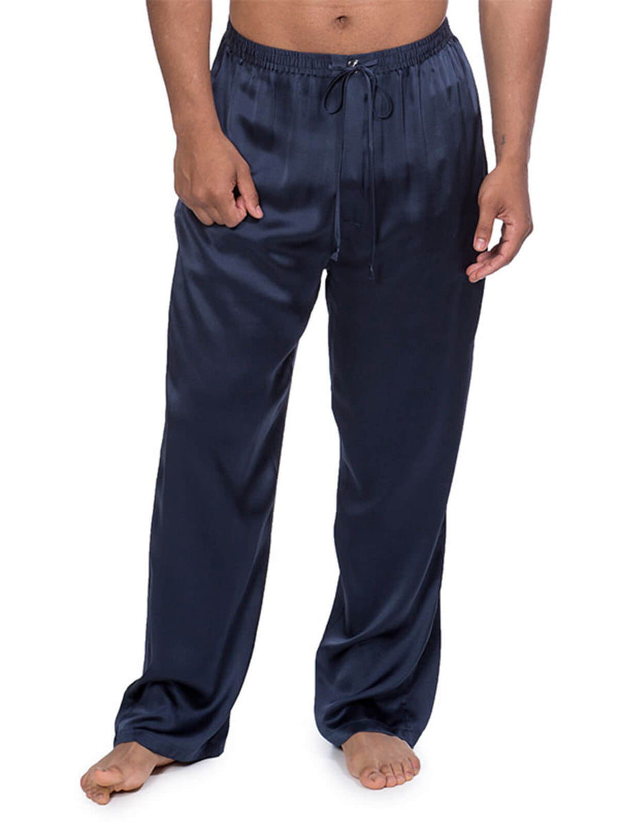 Long silk pants for men, real silk trousers with elastic drawstring Asilklife Long silk pants for men, real silk trousers with elastic drawstring Asilklife
