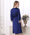Women's Silk lace Nightgown with midi Robe set