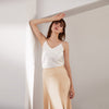 Silk Skirt High Waist Long Irregular A-Line Skirt (no camisoles)