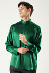 Silk Blouse for men stand-up collar