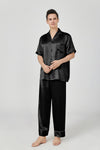 ASilklife Men's Classic Short Sleeve Silk Pajama Set