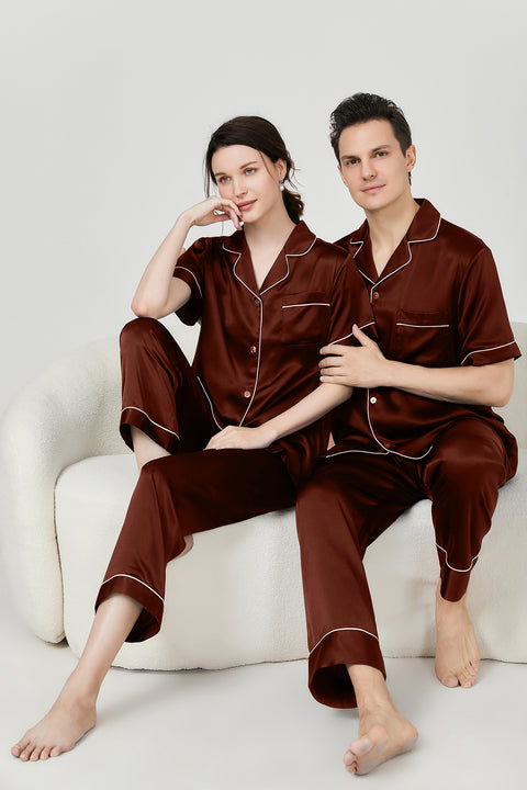 22 Momme Luxury Matching Pajamas 100% Pure Silk Short Sleeves