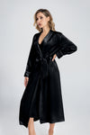 Women's Long Silk Nightgown & Robe Set with Long Sleeve