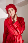 19/22 Momme Silk Hair Wrapping Bonnet Silk Hair Cap For Sleeping Pleated Style
