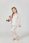 Pink Stripes Silk Pajamas Set for Kids