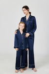 22 Momme Matching Family classic silk pajamas set