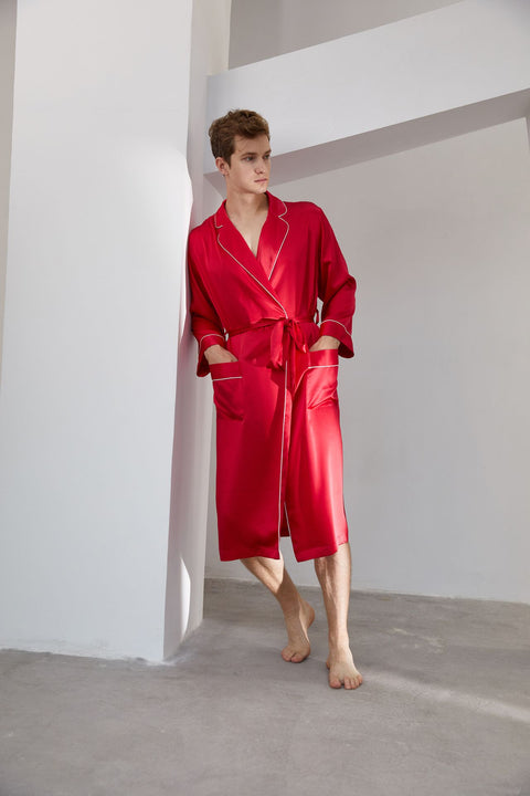 Men's Midi Silk Robe