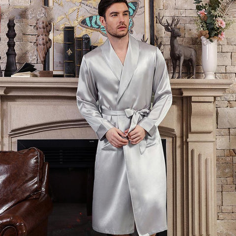 Asilklife High Quality Silk Robe for Men