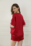 Silk pajama set for women Oversize crew Loungewear