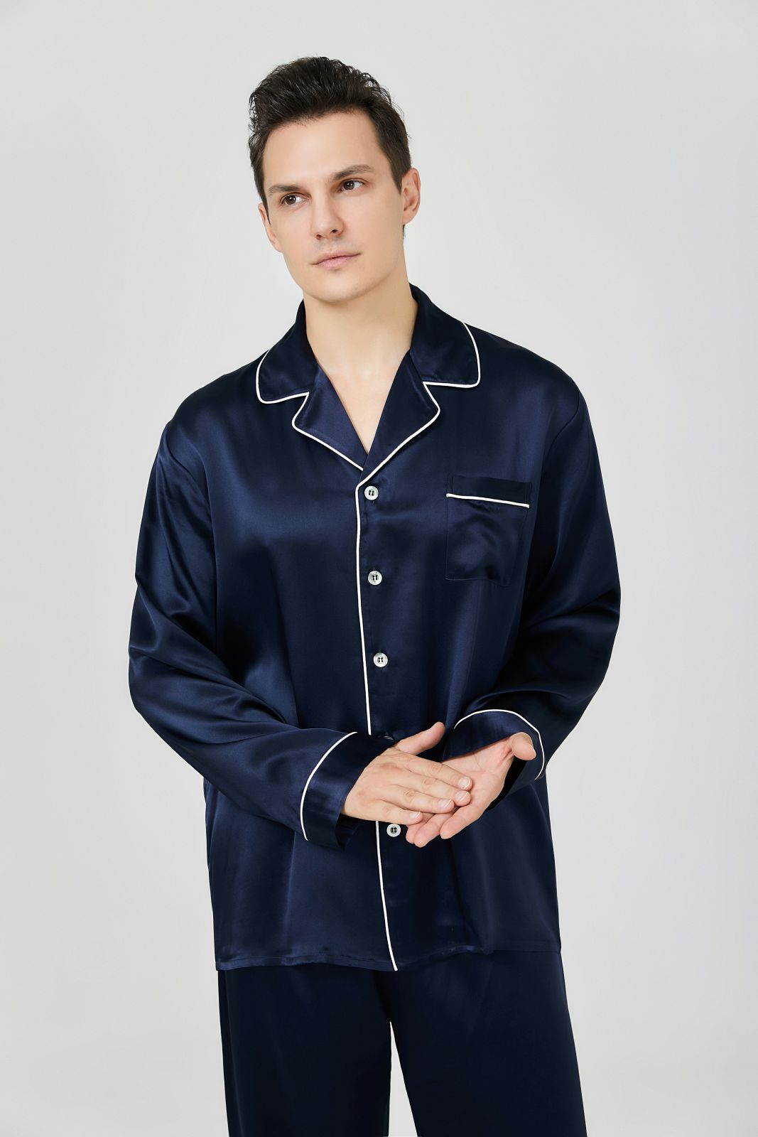 Washable Silk Foulard Pajama Shirt