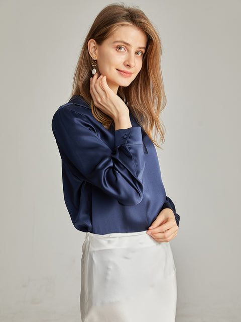 100% Pure Women's Silk Shirt and Skrit Set office Wear for Ladies [ 2PCS ]