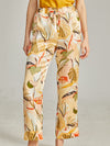100% Pure Silk Women's Flora Loungewear Ladies Shirt Blouse & Long pants [ 2PCS ]
