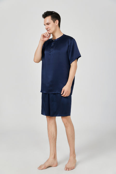 men's Lifestyle Silk Pajama shorts Set