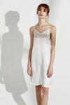 Back Deep V-Line Short Silk Nightgown