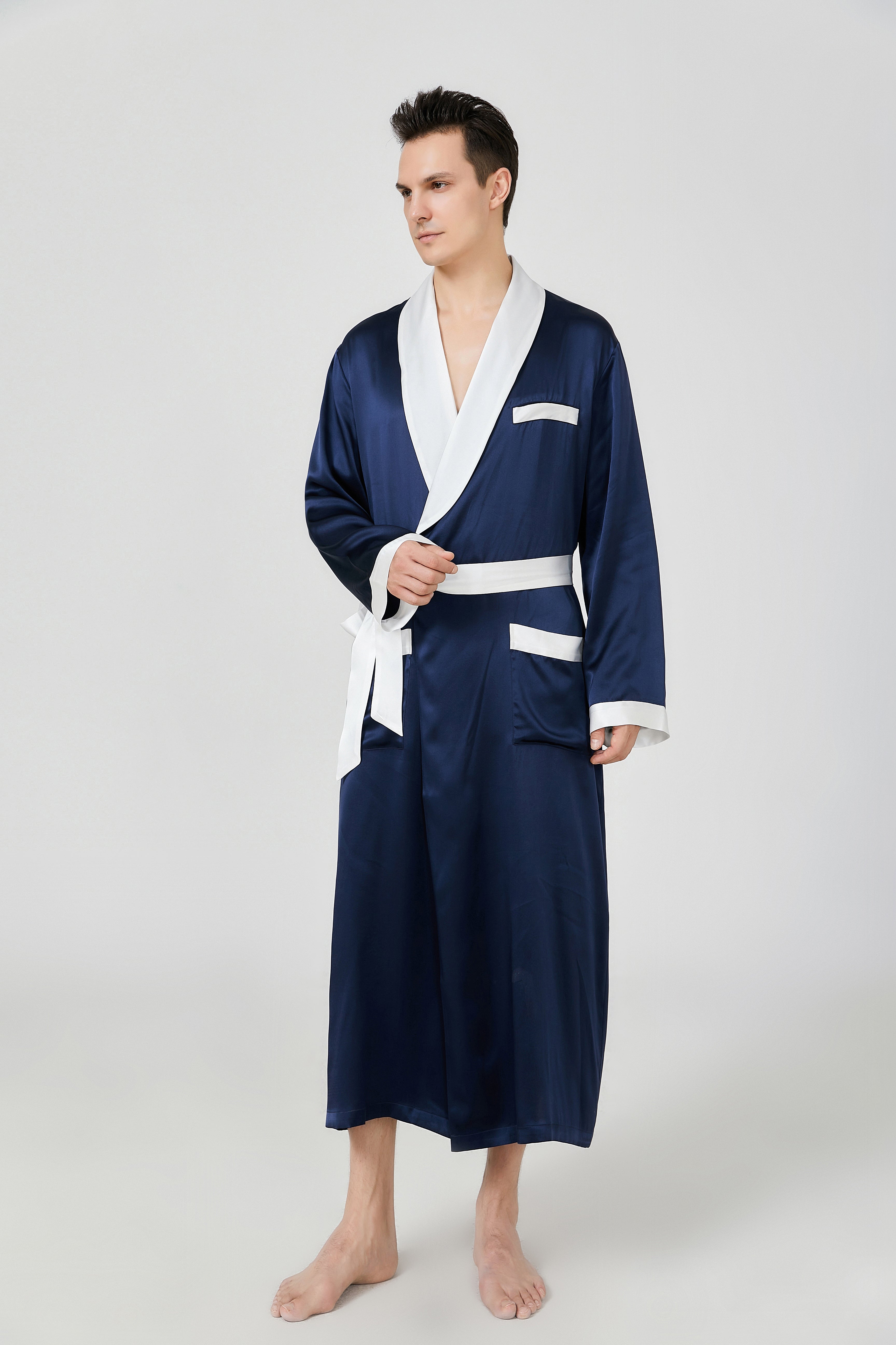 100% Pure Grade 6A Mulberry Silk Robes for Men