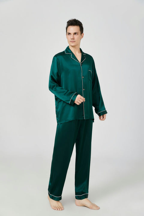Men's Piping Silk Pajama Set