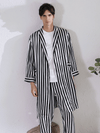 Asilklife High Quality Zebra Stripe Printed Silk Robe For Men