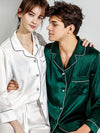 Asilklife Long Sleeves Classic Silk Pajamas Set For Couple