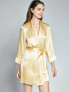 Asilklife Sumptuous Long Sleeves Silk Robe & Robe Set For Women