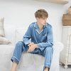 Asilklife Luxury Notched Collar Silk Pajamas Set For Men