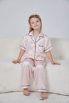 Pink Silk Pajamas Set For Kid