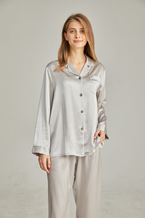 women's pure Silk Pajamas long sleeve