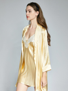 Asilklife Sumptuous Long Sleeves Silk Robe & Robe Set For Women
