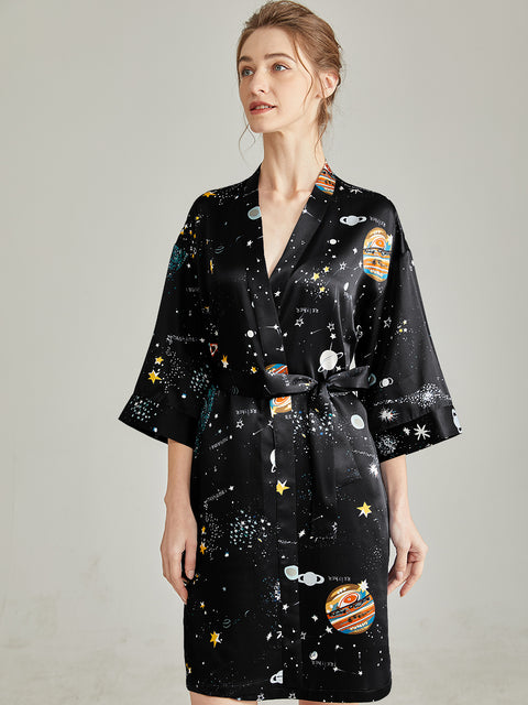 Graphics Kimonos Silk Robe For Women