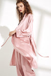 women's Midi Silk Robe with Long Pants