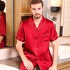 ASilklife Men's Classic Short Sleeve Silk Pajama Set
