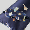 Super soft sleep setsilk pillowcase Navy blue and kid's sleep mask