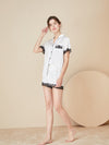 Asilklife Luxury LaceShort Silk Pajamas Set| Two color