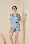 Asilklife SummerLuxury Chic Short sleevesPajamas Set For Women