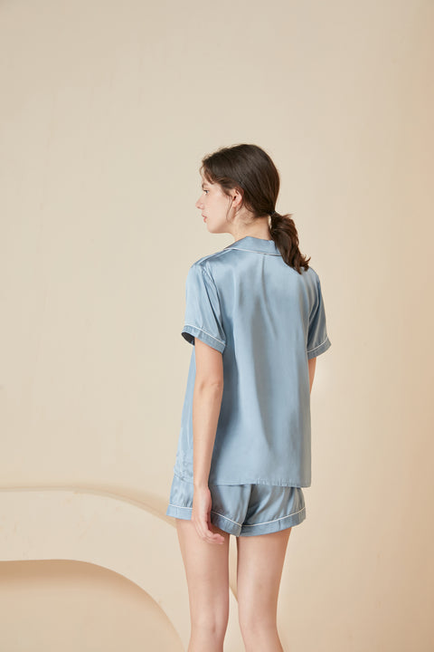 Asilklife Summer  Luxury Chic Short sleeves  Pajamas Set For Women
