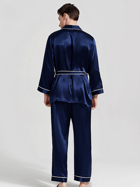 Asilklife Luxury Coco Collection Silk Kimono Pajamas Set For Men
