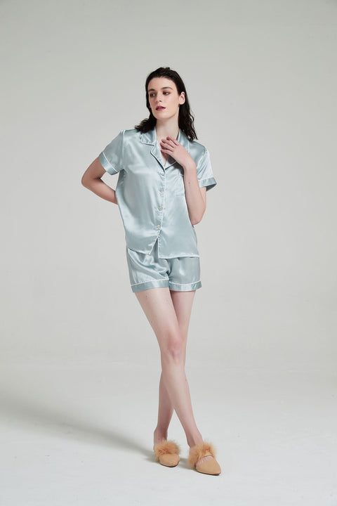 Classic Silk Pajamas Short Set For Women