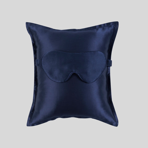Luxury travel sleep set 100 real mulberry silk Throw Pillow case and eye mask