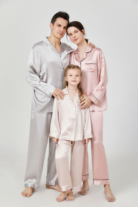 19 Momme Matching family pajamas Classic silk pyjama set