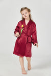 3Pcs Comfortable Mulberry Silk Matching Family Sleepwear For Adults And Kids Holiday PJS