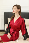 women's midi lace Silk Robe
