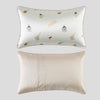 Luxury sleep set silk pillowcase creamy white and kid's sleep mask