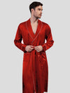 Dotted Piping men's Silk Robe long