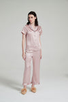 Short Sleeve Silk Pajamas Set