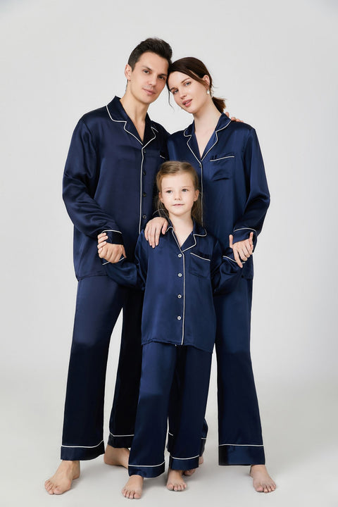 19 Momme Matching family pajamas 100% pure silk pyjama set
