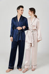 19 Momme Matching couple Pajamas silk short robe pajama set